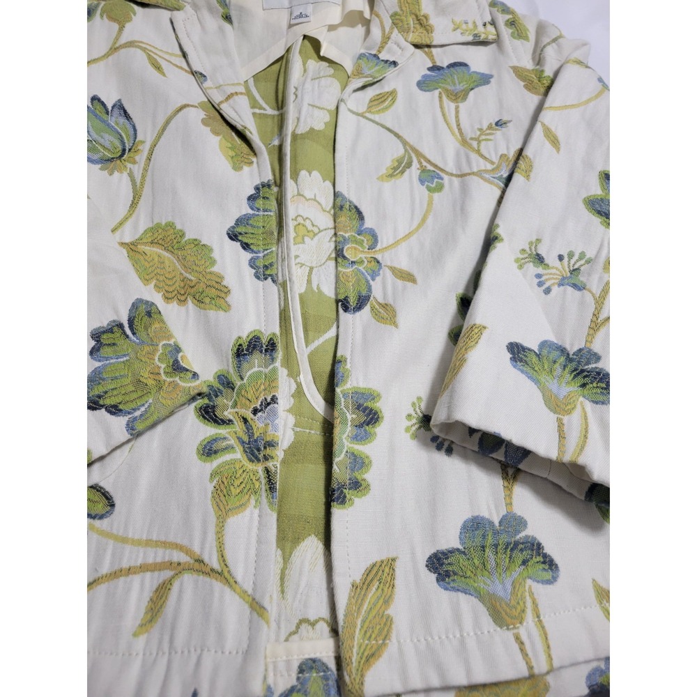Banana Republic Floral Embroidered Linen Blend Tailored Blazer Jacket Womens 2 - Picture 6 of 14